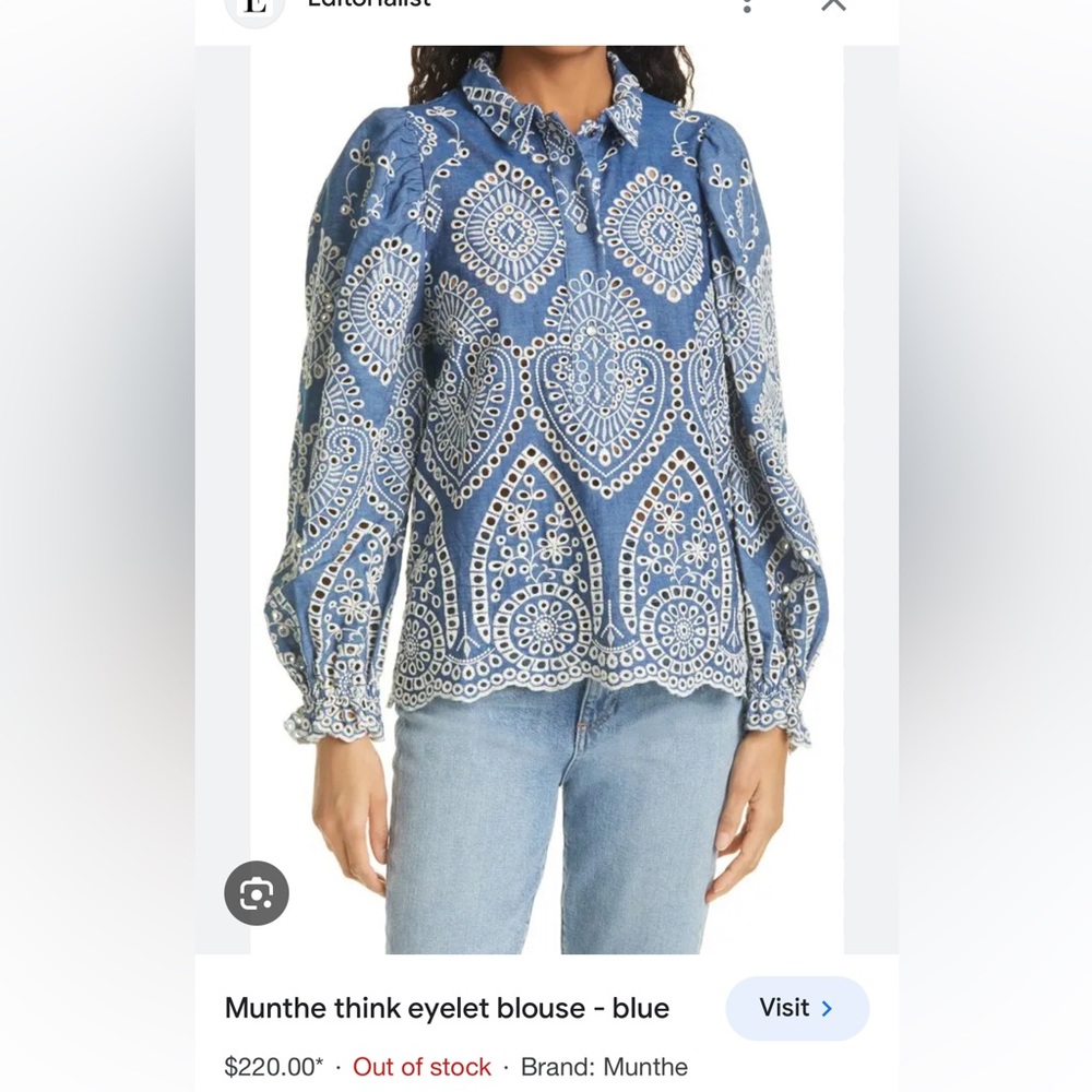 Munthe Eyelet Blouse size 4